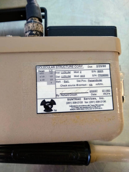 LUDLUM 2 SURVEY METER with 44-9 ALPHA BETA GAMMA RADIATION DETECTOR FREESHIPPING