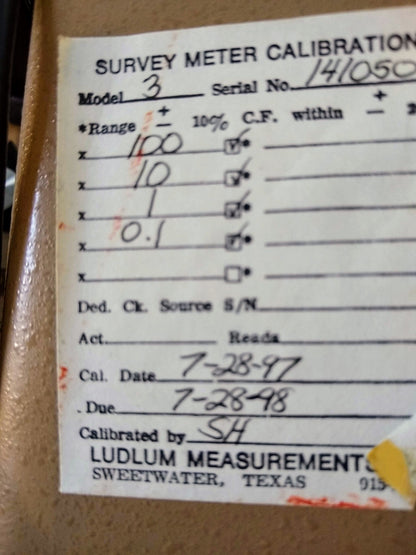 LUDLUM 3 SURVEY METER & 44-9 ALPHA BETA GAMMA RADIATION DETECTOR MANUAL FREESHIP