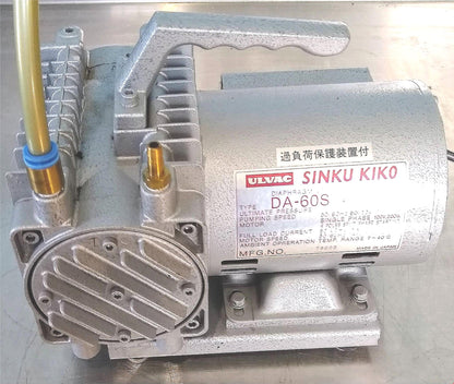 ULVAC SINKU KIKO DA-60S DIAPHRAGM VACUUM PUMP 90DAYWARRANTY FREESHIP WATCH VIDEO