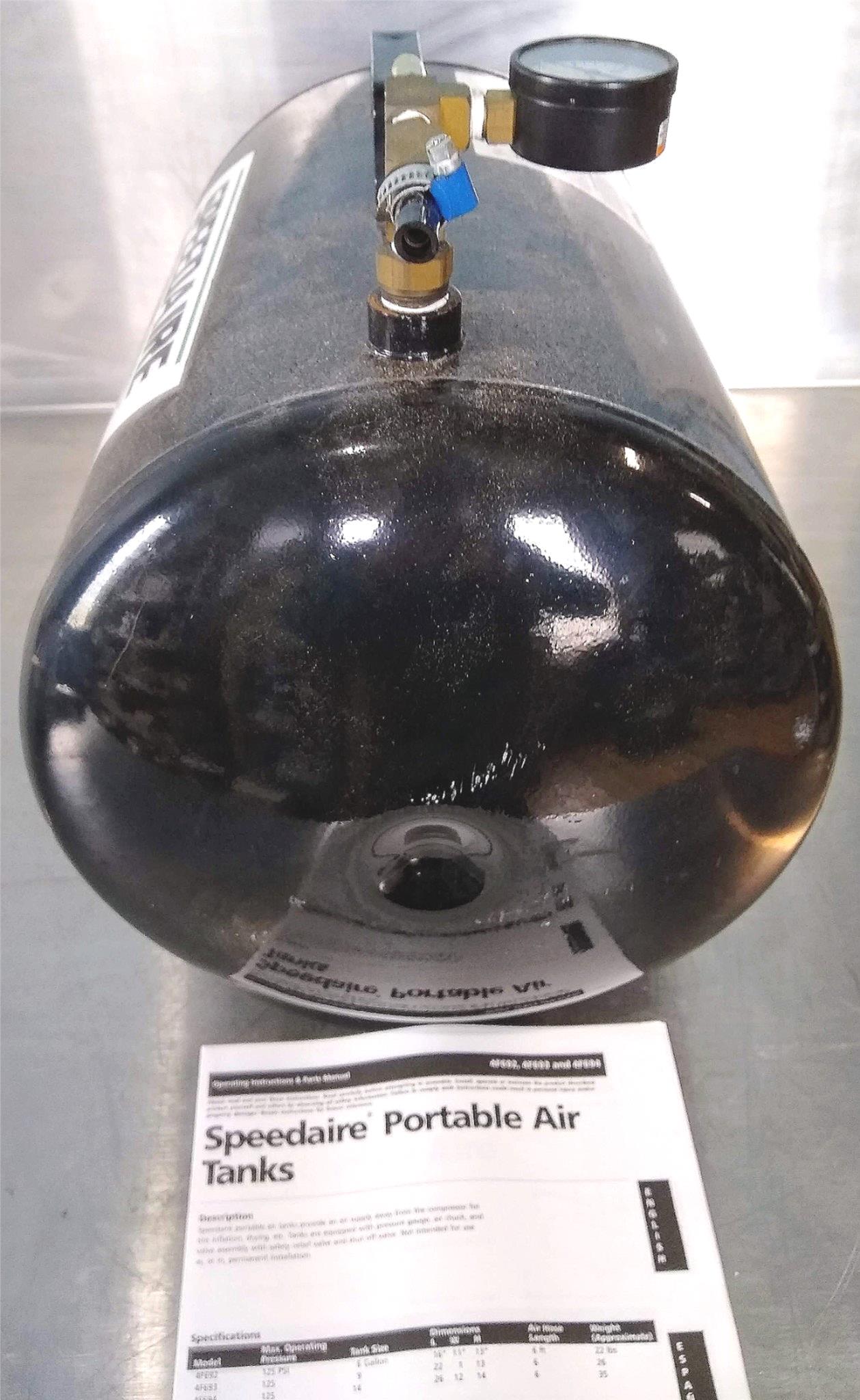 SPEEDAIRE MODEL 4F692 PORTABLE AIR TANK 125 PSI with INSTRUCTIONS FREE SHIPPING