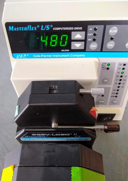 MASTERFLEX L/S EASY-LOAD II MODEL 77200-60 & 2 PUMP HEADS 90DAYWARRTY WATCHVIDEO