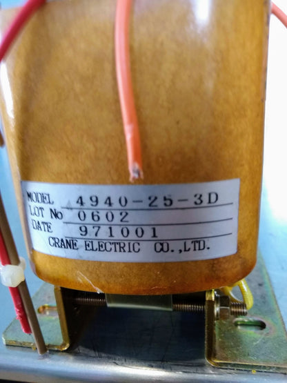 CRANE ELECTRIC 4940-25-3D 200V to 20VDC STEP-DOWN TRANSFORMER FREE SHIPPING
