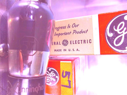 2 PAIRED VACUUM TUBE TUBES GE 57 INSIDE ORIGINAL BOXES BOX NEWOLD STOCK FREESHIP