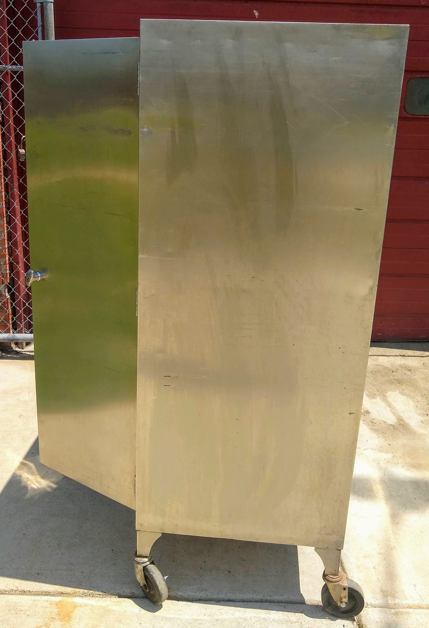 VINTAGE RARE HEAVY GAUGE STAINLESS STEEL CABINET 5Shelf Wheels 65x24x36 FREESHIP