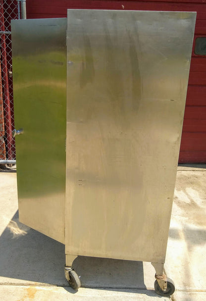 VINTAGE RARE HEAVY GAUGE STAINLESS STEEL CABINET 5Shelf Wheels 65x24x36 FREESHIP