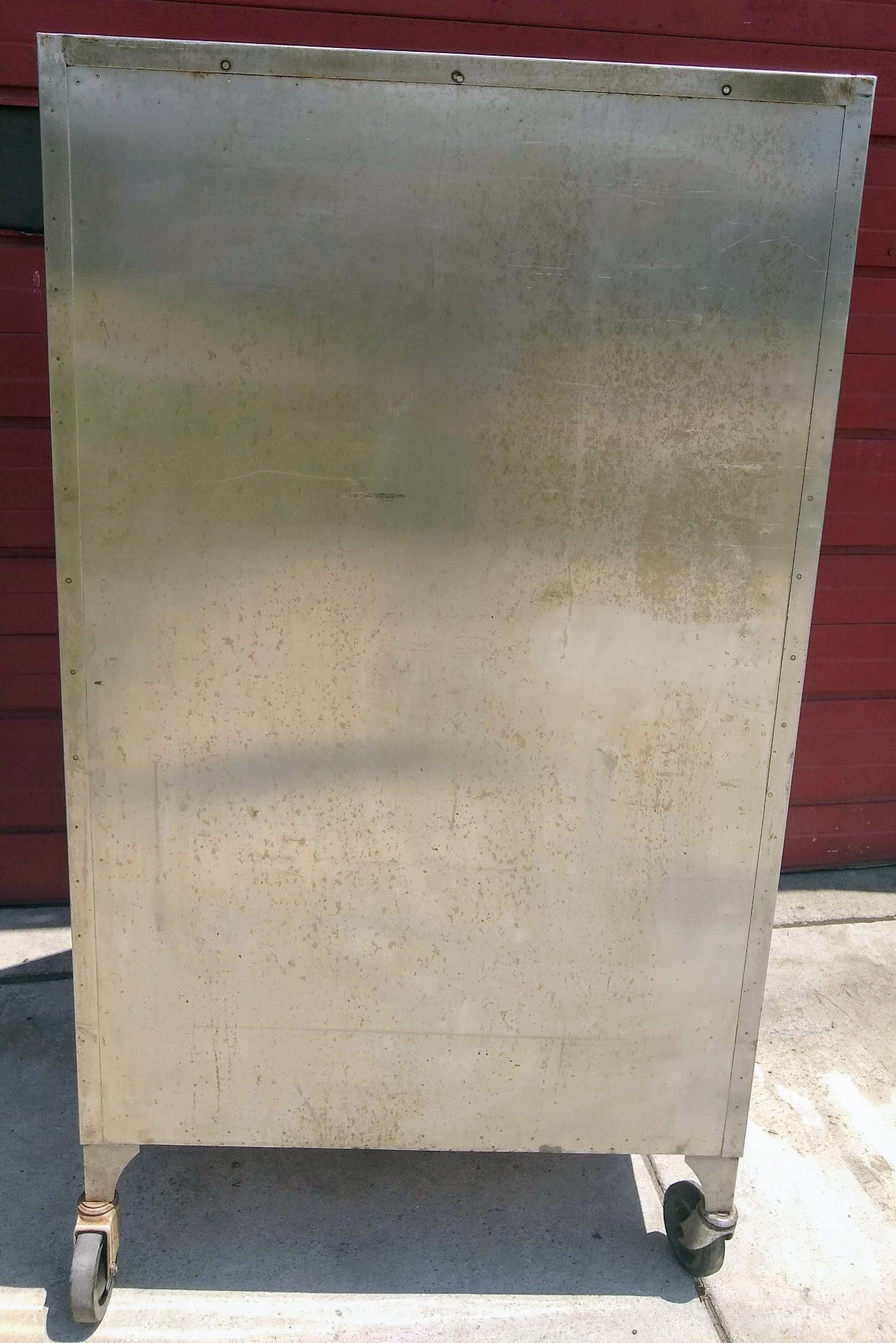 VINTAGE RARE HEAVY GAUGE STAINLESS STEEL CABINET 5Shelf Wheels 65x24x36 FREESHIP
