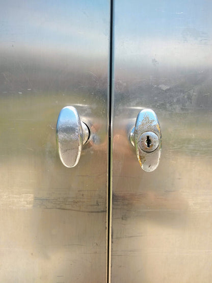 VINTAGE RARE HEAVY GAUGE STAINLESS STEEL CABINET 5Shelf Wheels 65x24x36 FREESHIP