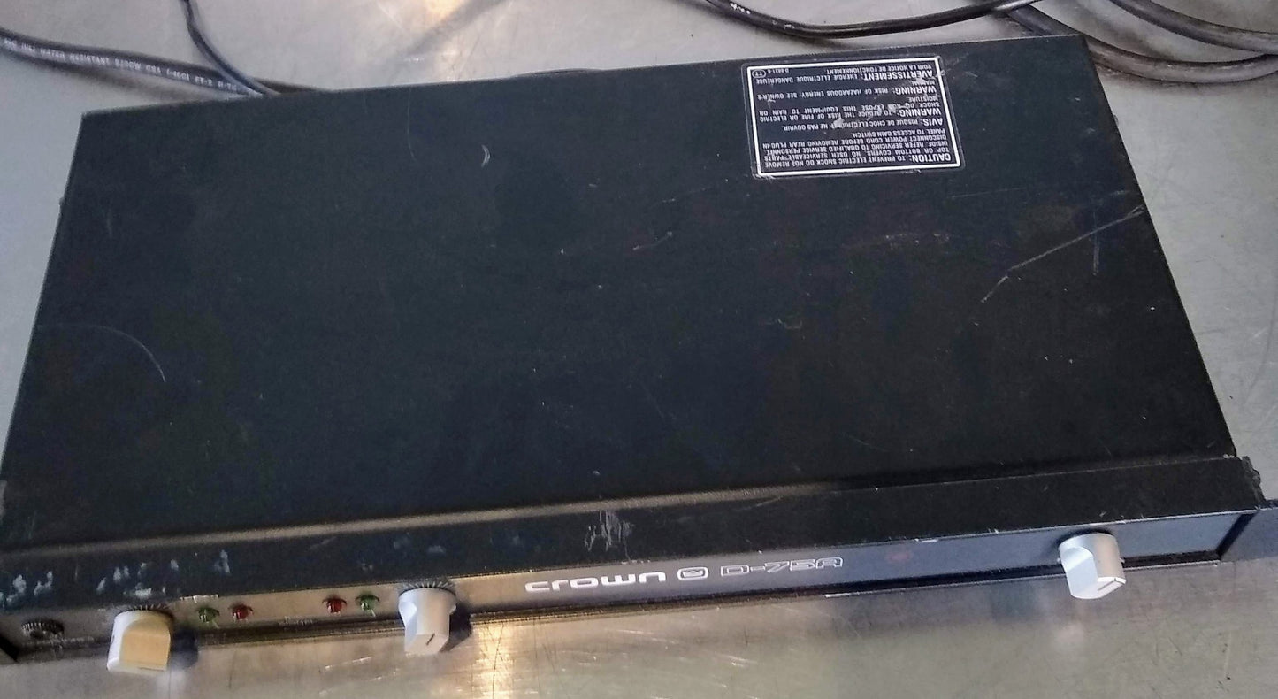 CROWN D75-A STEREO POWER AMPLIFIER 40W PER CHANNEL 8 OHMS  AMPLIFIER  FREE SHIP