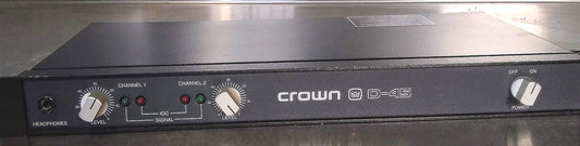 CROWN D45-A STEREO POWER AMPLIFIER 40W PER CHANNEL 8 OHMS  AMPLIFIER  FREE SHIP