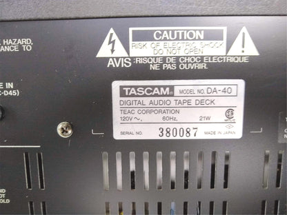 TEAC TASCAM DA-40 DUAL DIGITAL AUDIO TAPE RECORDER DECK WITH MANUAL FREESHIP