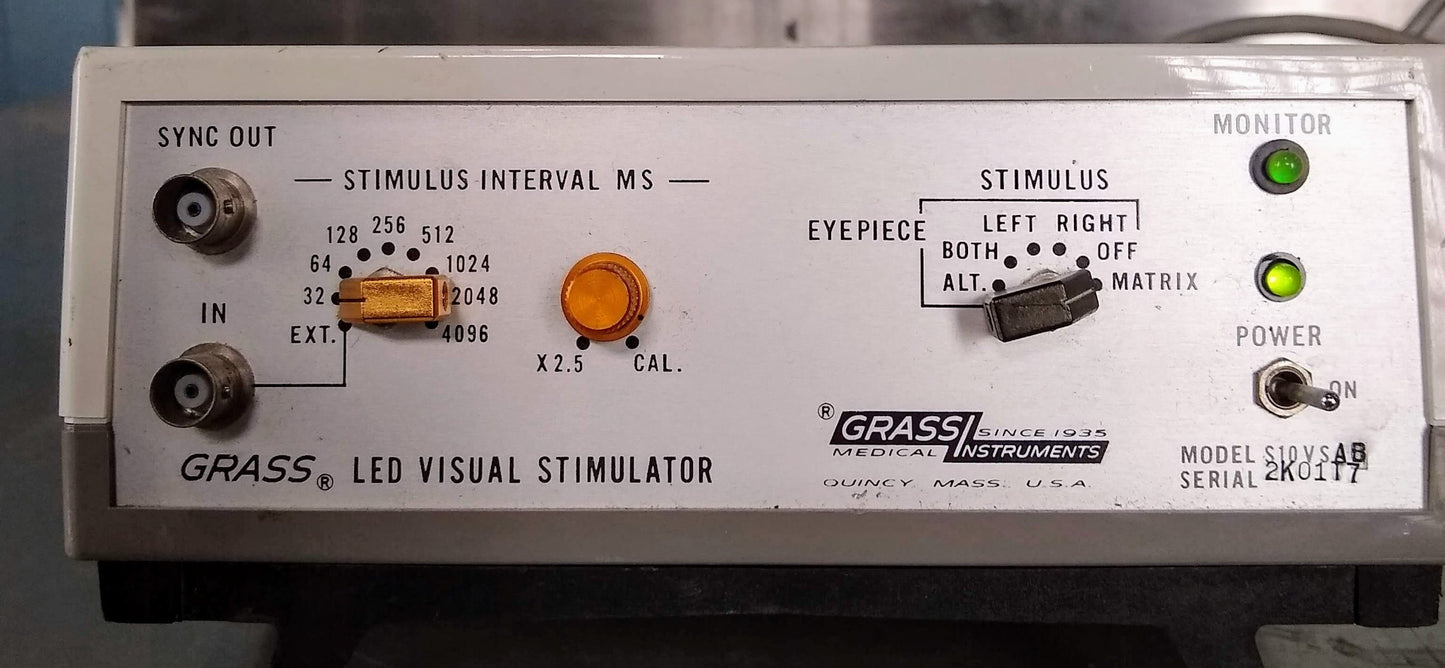 GRASS INSTRUMENTS S10 VSAB LED VISUAL STIMULATOR AMPLIFIER NEUROLOGY FREE SHIP