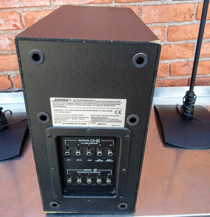 BOSE ACOUSTIMASS® 6 HOME ENTERTAINMENT & WOOFER TWO REDLINE CUBE SPEAKERS STANDS