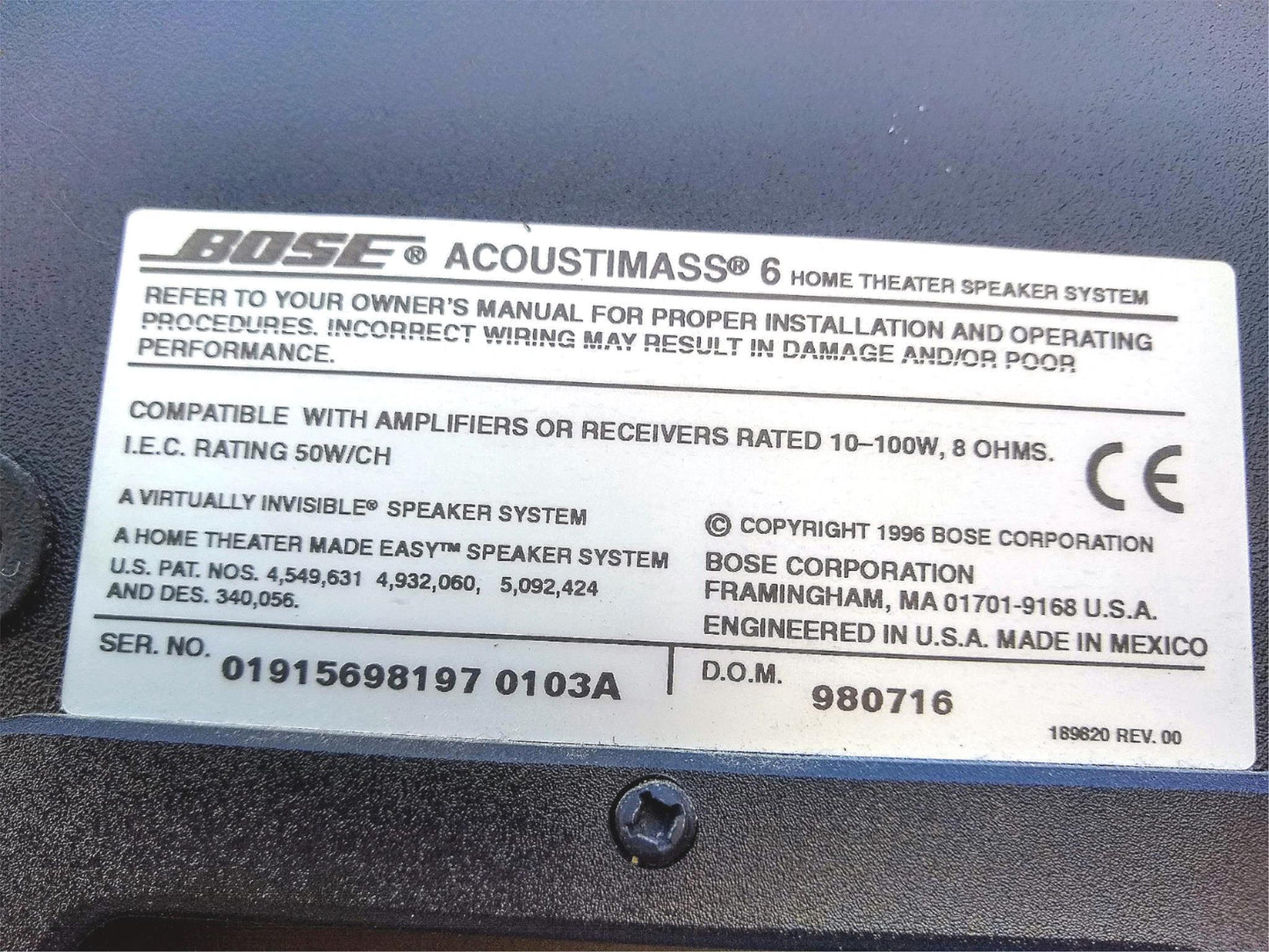 BOSE ACOUSTIMASS® 6 HOME ENTERTAINMENT & WOOFER TWO REDLINE CUBE SPEAKERS STANDS