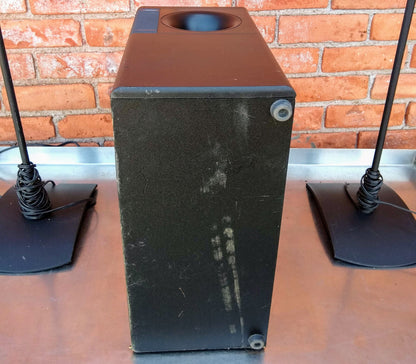 BOSE ACOUSTIMASS® 6 HOME ENTERTAINMENT & WOOFER TWO REDLINE CUBE SPEAKERS STANDS