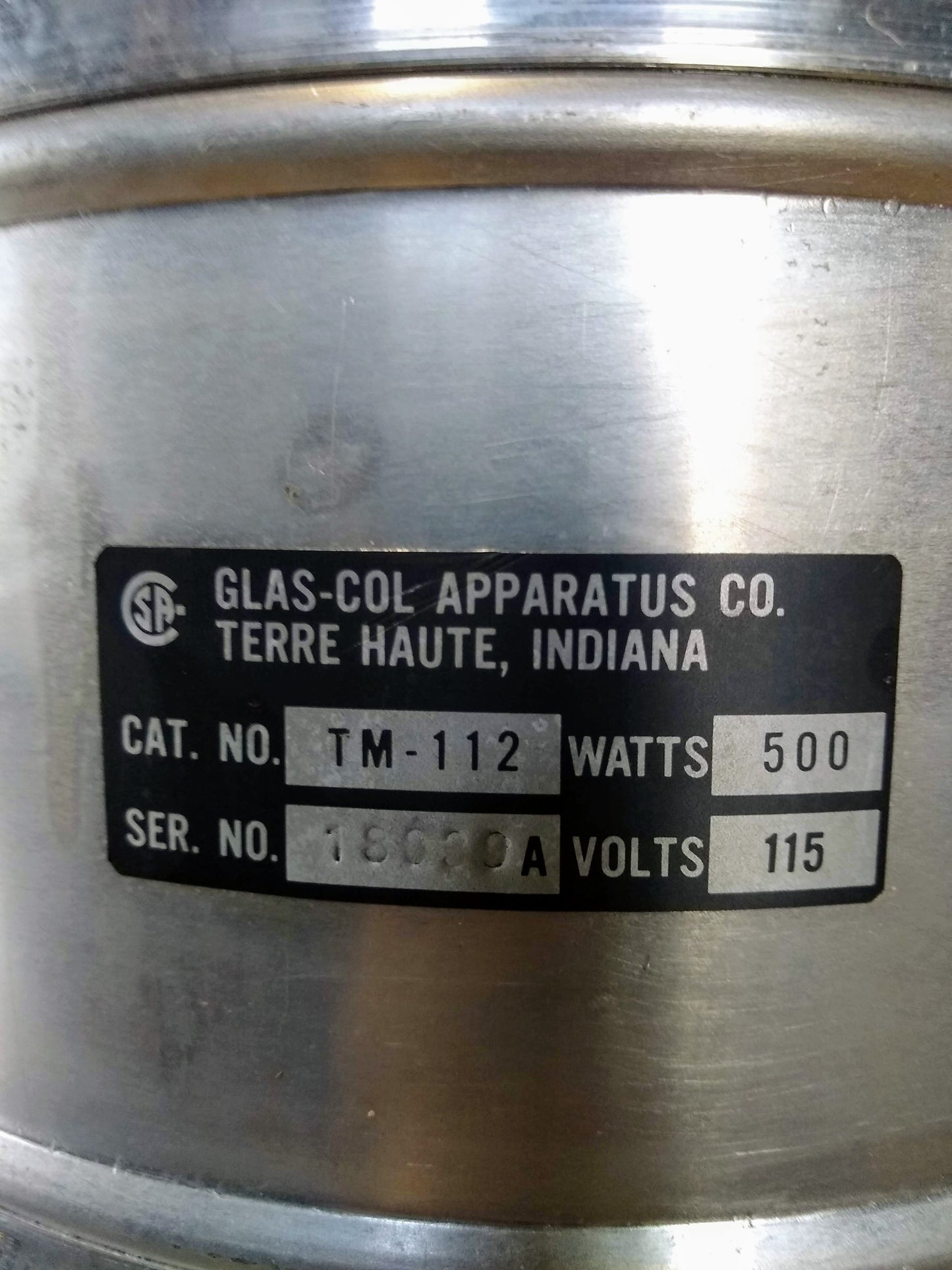 GLAS COL® 100B TM112 ALUMINUM HEATING MANTLE 120V 90-DAY-WARRANTY FREE SHIPPING