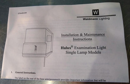 HALUX 50 SX GOOSENECK MEDICAL EXAM LIGHT by WALDMANN DERUNGS® LIGHTING FREE SHIP