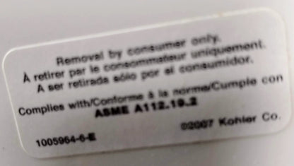 KOHLER 20" x 18" WALL MOUNT COMMERCIAL SINK withHOT & COLD FAUCET HOLES FREESHIP