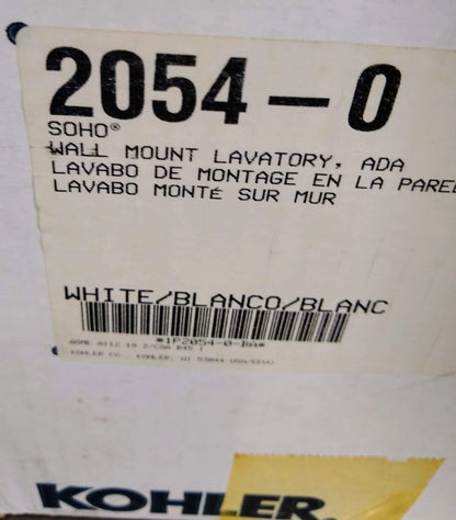 KOHLER 20" x 18" WALL MOUNT COMMERCIAL SINK withHOT & COLD FAUCET HOLES FREESHIP