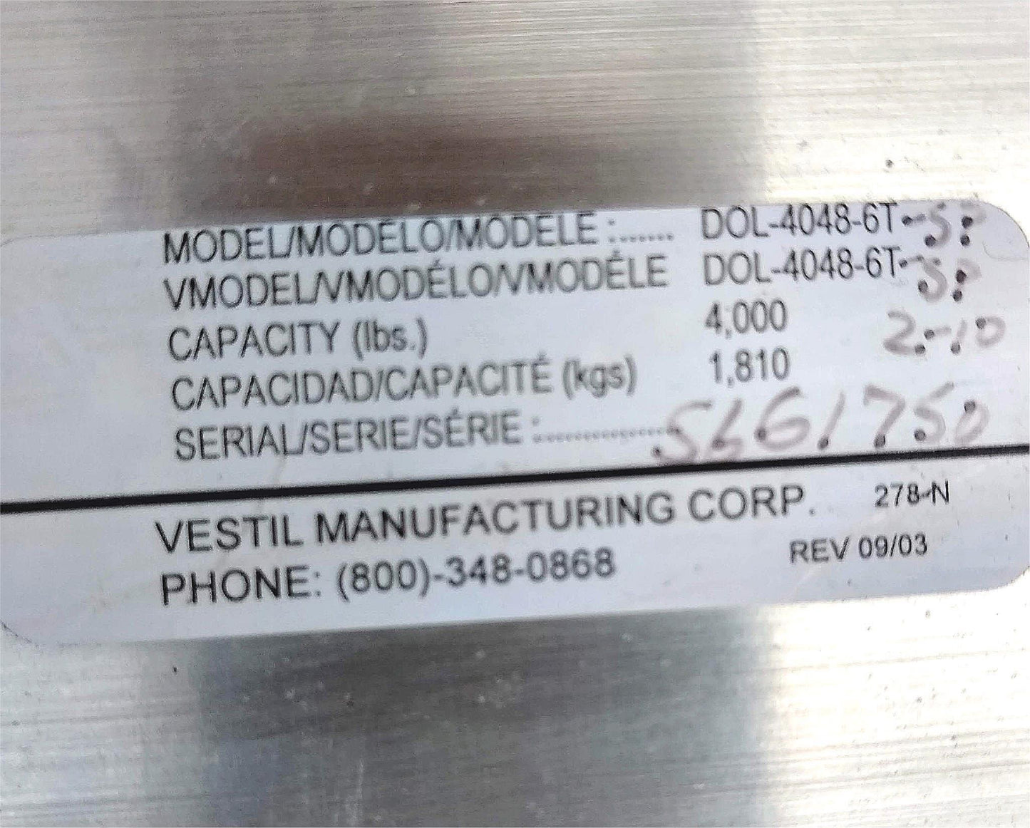 T&S 2TON/4000lbs 40" x 48" ALUMINUM TRANSITION PLATFORM DOLLY 40486T-SP FREESHIP