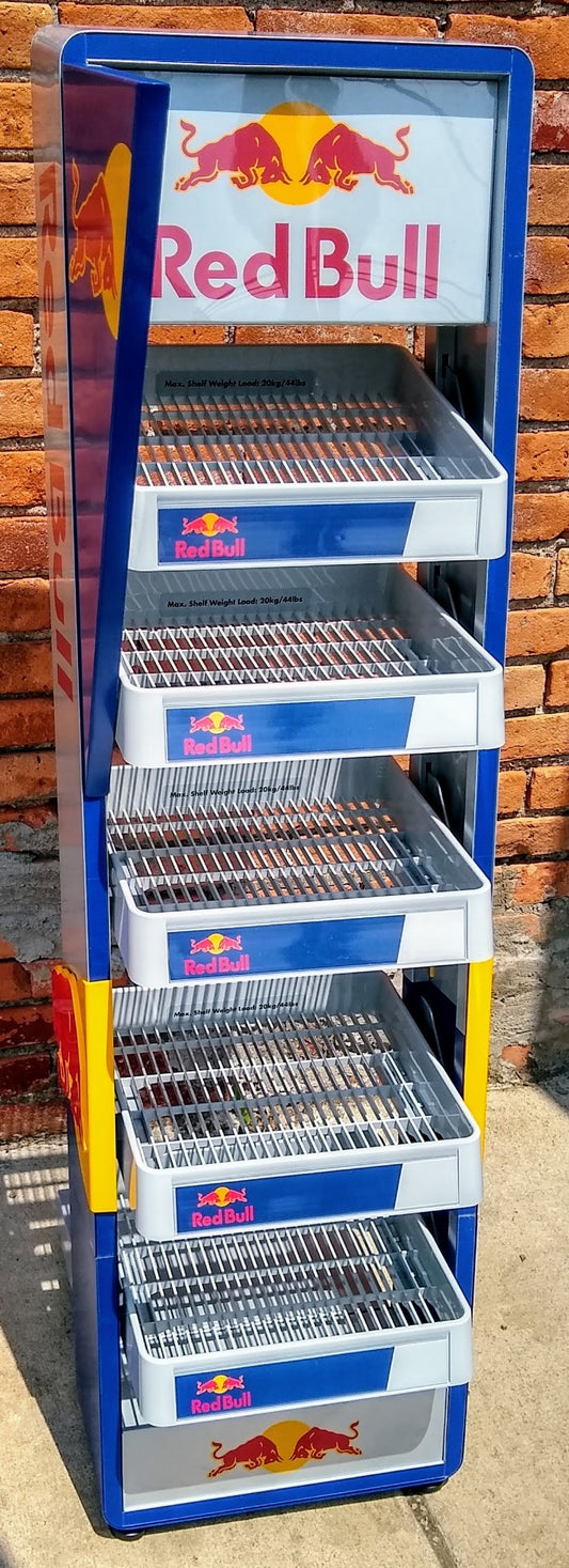 BRAND NEW RARE UNIQUE RED BULL METAL PLASTIC RACK FLOOR DRINK DISPLAY FREE SHIP