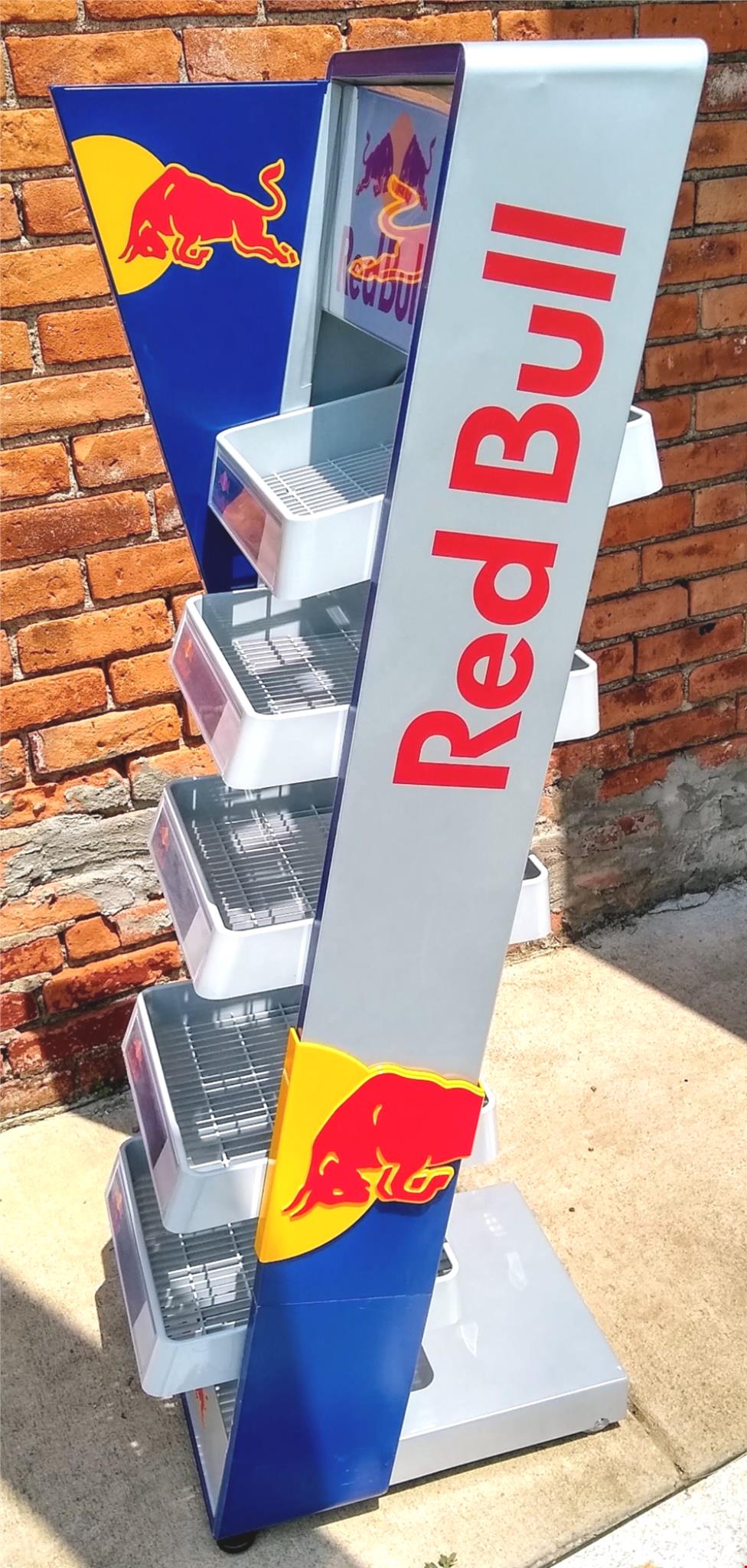 BRAND NEW RARE UNIQUE RED BULL METAL PLASTIC RACK FLOOR DRINK DISPLAY FREE SHIP