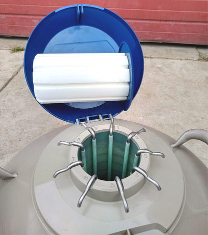 TAYLOR WHARTON 21HCL 21Liter CRYOGENIC TANK 9 INSERTS DEWAR WHEEL DOLLY FREESHIP