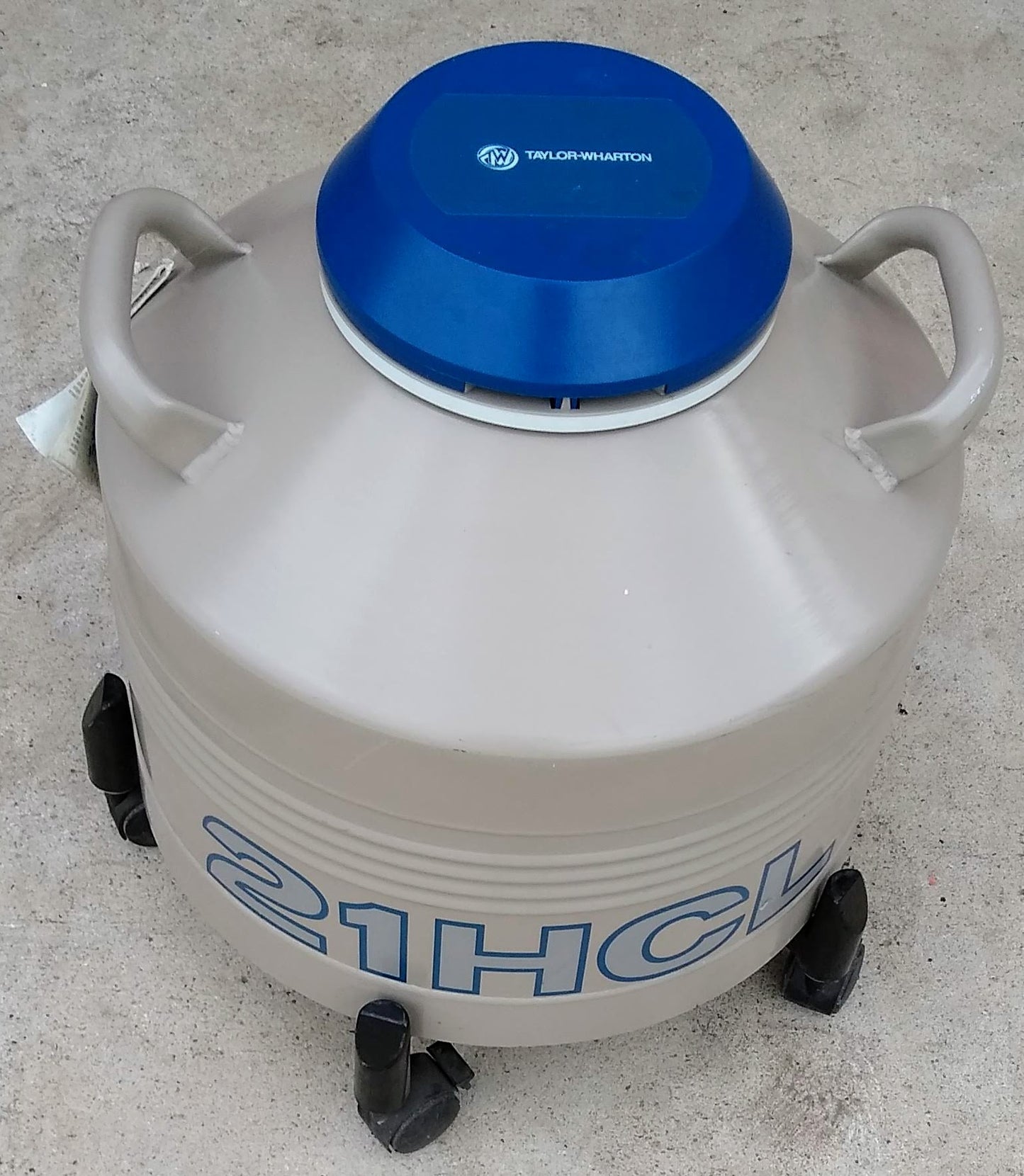 TAYLOR WHARTON 21HCL 21Liter CRYOGENIC TANK 9 INSERTS DEWAR WHEEL DOLLY FREESHIP