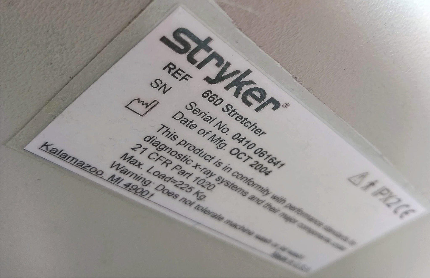 STRYKER 660 BIG WHEEL & PAD HOSPITAL EMERGENCY GURNEY BED STRETCHER FREE SHIP