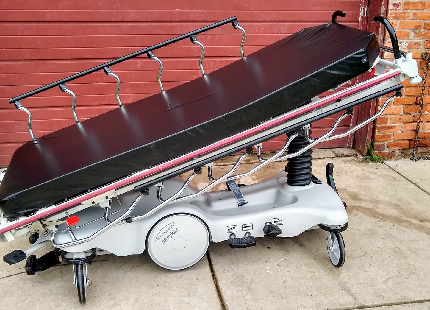 STRYKER 660 BIG WHEEL & PAD HOSPITAL EMERGENCY GURNEY BED STRETCHER FREE SHIP