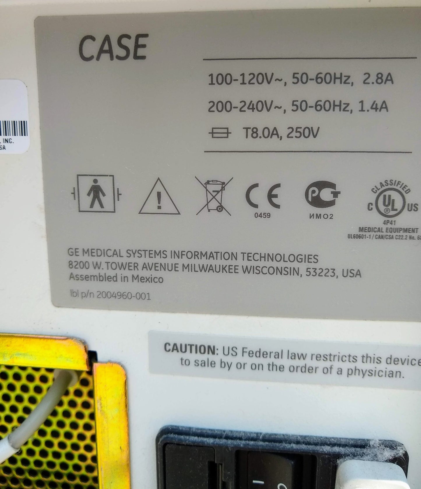 GE SERIES 2000 STRESS TEST EKG CAM 14 CASE MARQUETTE LEADWIRE TREADMILL FREESHIP