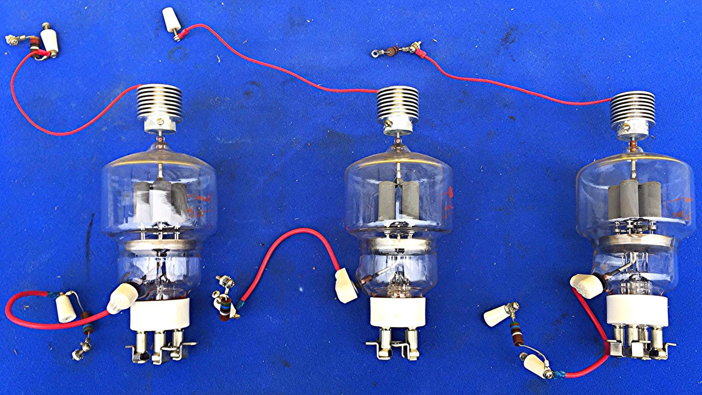 3 EIMAC 304 TL 6406 VACUUM TUBES & PIN TUBE SOCKET WORK PERFECT FREE SHIP