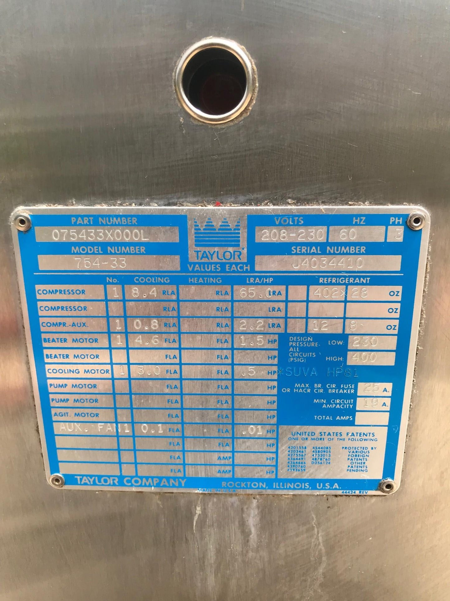 TAYLOR 754-33 TWIN SOFT SERVE ICE CREAM FROZEN YOGURT 3PH MACHINE FREE SHIPPING