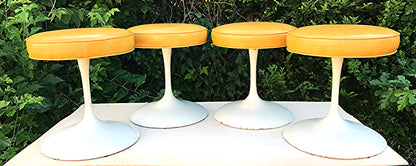 RARE SET of 4 MCM Eero Knoll Saarinen BR 51 K TULLIP SWIVEL STOOLS WATCH VIDEO