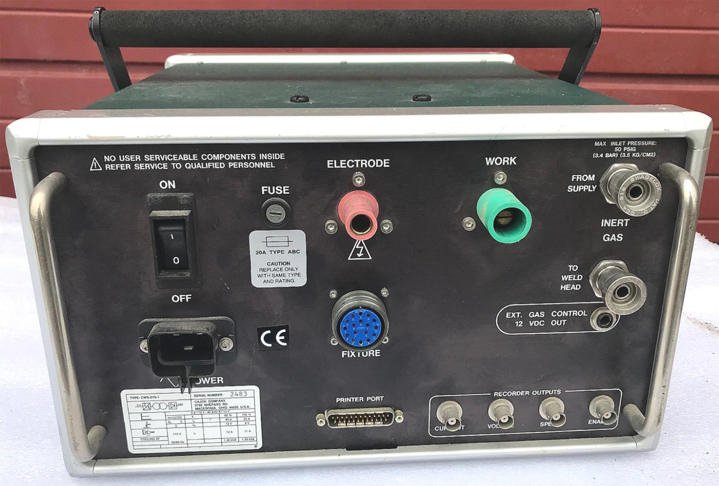 CAJON CWS-D75-1 SWAGELOK TUBE ARC ORBITAL PIPE WELDING POLYSOUDE SYSTEM WELDER