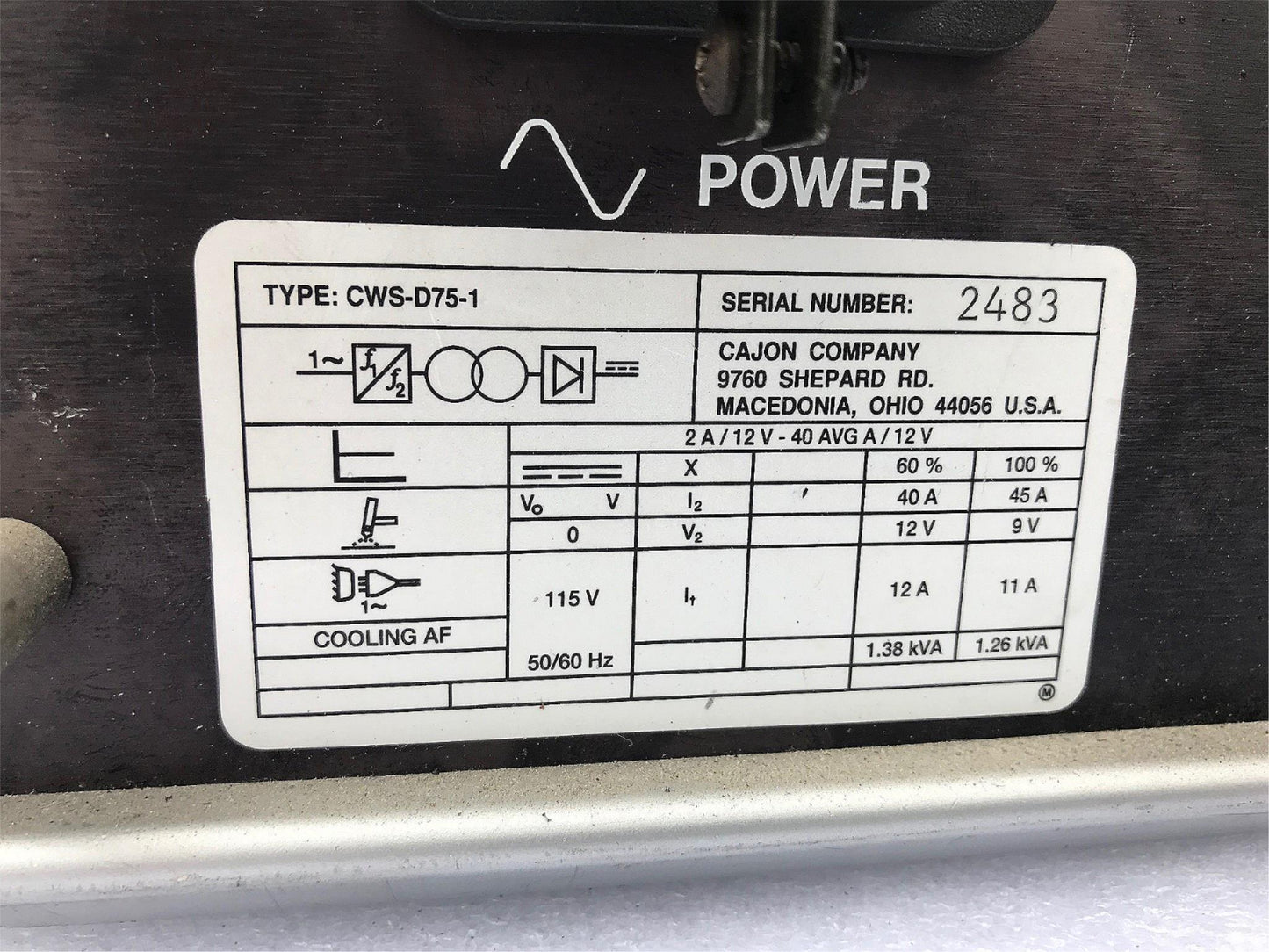 CAJON CWS-D75-1 SWAGELOK TUBE ARC ORBITAL PIPE WELDING POLYSOUDE SYSTEM WELDER