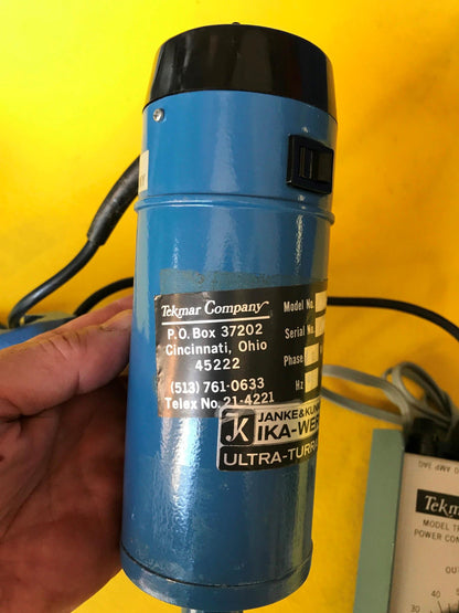 JANKE KUNKEL IKA WERK TURRAX SDT 1810 TEKMAR TISSUMIZER HOMOGENIZER WATCH VIDEO