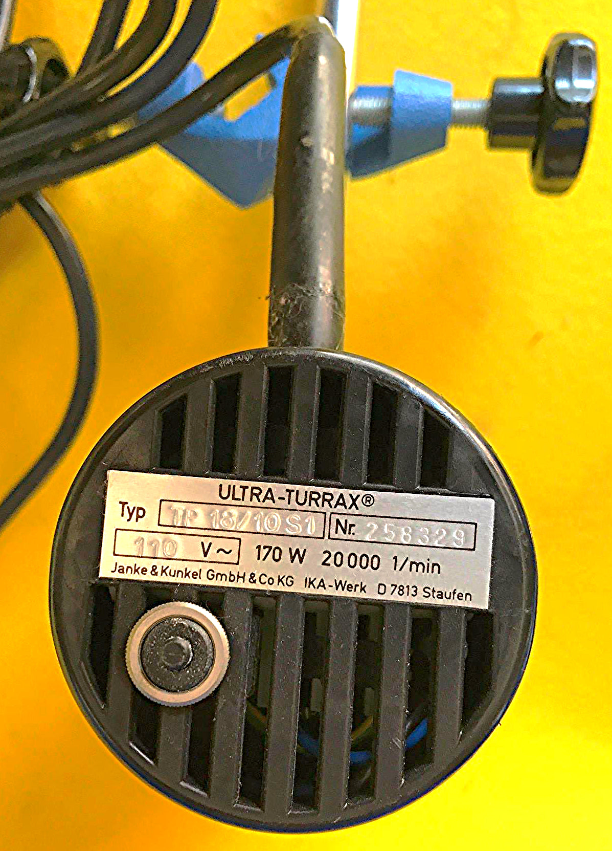 JANKE KUNKEL IKA WERK TURRAX SDT 1810 TEKMAR TISSUMIZER HOMOGENIZER WATCH VIDEO