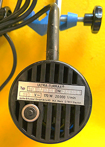 JANKE KUNKEL IKA WERK TURRAX SDT 1810 TEKMAR TISSUMIZER HOMOGENIZER WATCH VIDEO