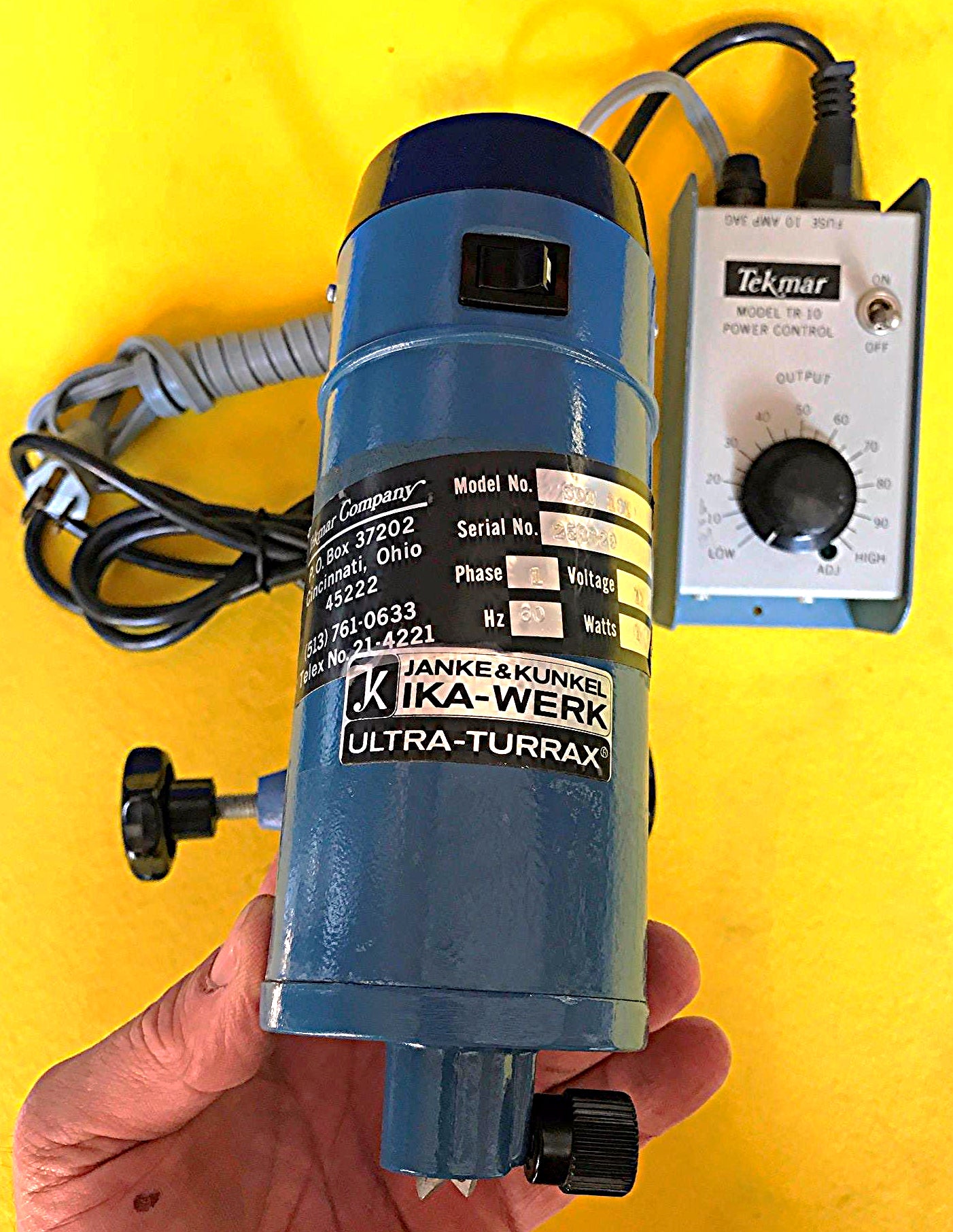 JANKE KUNKEL IKA WERK TURRAX SDT 1810 TEKMAR TISSUMIZER HOMOGENIZER WATCH VIDEO