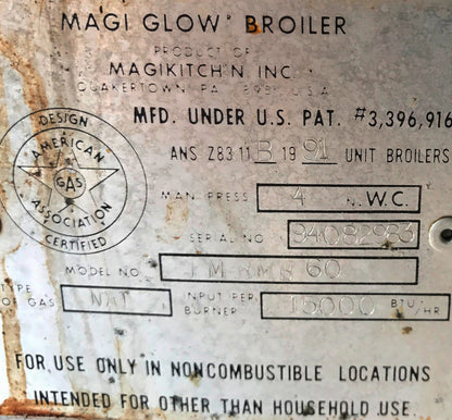 NATURAL GAS MAGIKITCH'N 60" FMRMB60 RADIANT CHARBROILER GRILL RESTAURANT FREESHI