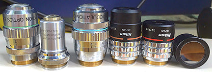 NIKON DIAPHOT 300 INVERTED PHASE CONTRAST FLUORESCENCE MICROSCOPE & POWER SUPPLY