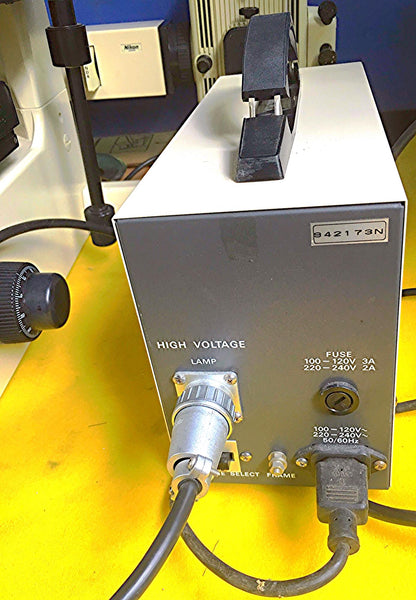 NIKON DIAPHOT 300 INVERTED PHASE CONTRAST FLUORESCENCE MICROSCOPE & POWER SUPPLY