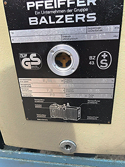 DENTON VACUUM PV-502 EVAPORATOR SPUTTER PFEIFFER BALZERS TPH 170 TCP 300 PUMP