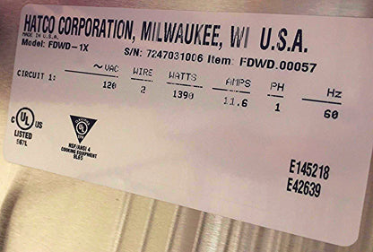 HATCO FDWD-1X Flav-R-Fresh HOLDING & HOT FOOD DISPLAY WARMER CABINET  FREE SHIP