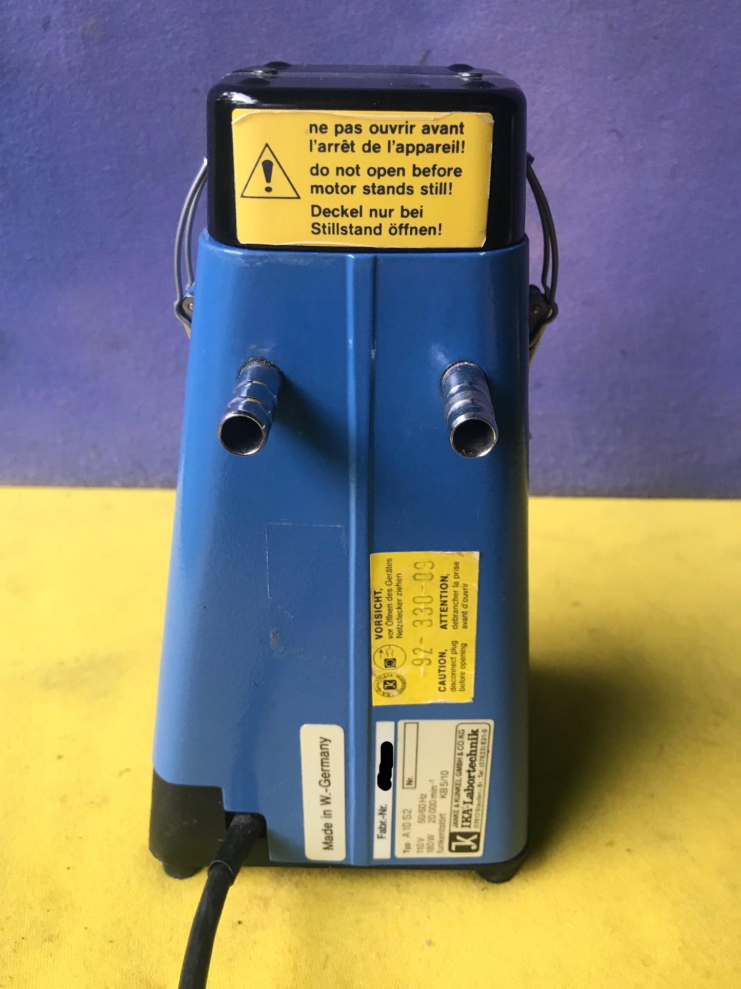 IKA LABORTECHNIK BATCH MILL GRINDER TYPE A 10 S2 PERFECT WATCH VIDEO FREE SHIP