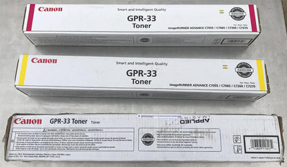 3CANON imageRUNNER ORIGINAL GPR33 BLACK YELLOW MAGENTA TONER C7065 55 75 6255 65