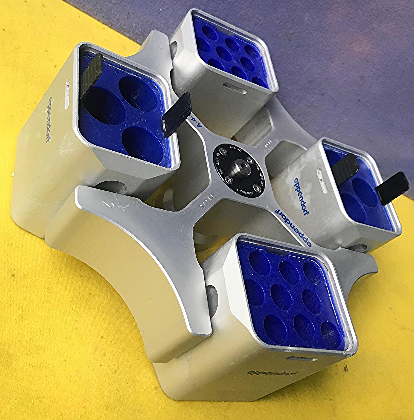 EPPENDORF A-4-62 ROTOR with 4 BUCKETS & ADAPTERs for 5810 CENTRIFUGE FREE SHIP