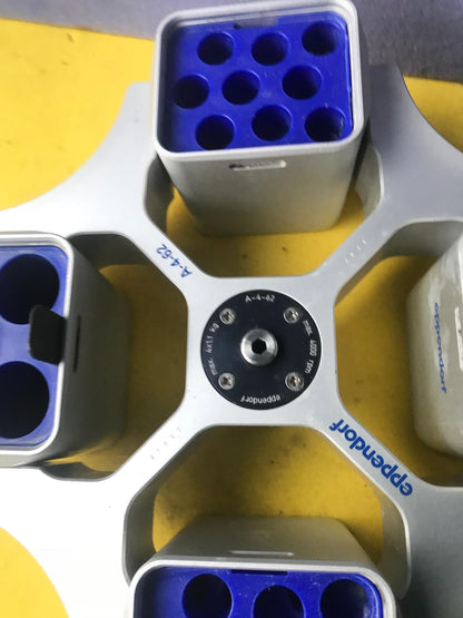 EPPENDORF A-4-62 ROTOR with 4 BUCKETS & ADAPTERs for 5810 CENTRIFUGE FREE SHIP