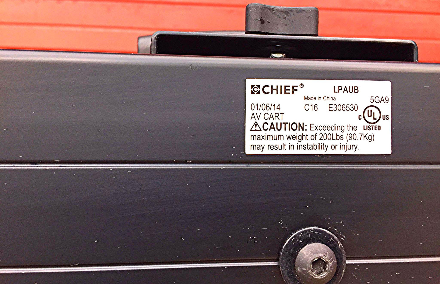 CHIEF LPAUB LARGE FUSION MANUAL HEIGHT ADJUSTABLE MOBILE CART FOR VIDEO FREESHIP