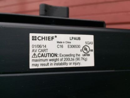 CHIEF LPAUB LARGE FUSION MANUAL HEIGHT ADJUSTABLE MOBILE CART FOR VIDEO FREESHIP